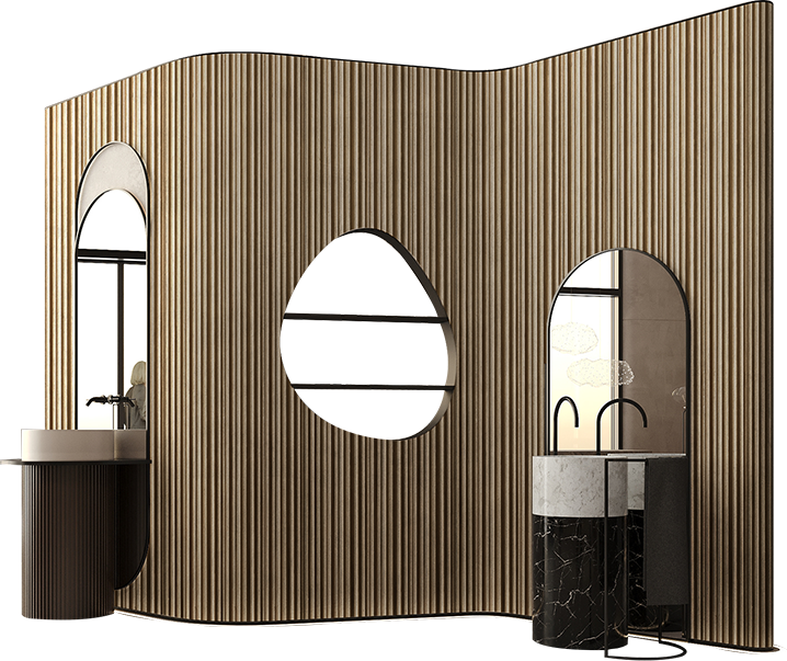 Accent Walls with fluted panels