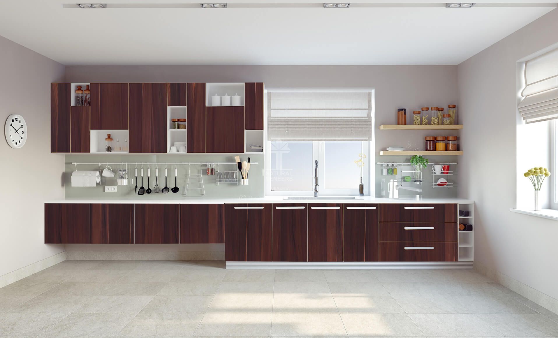 Custom Shelving and Storage with Wood Veneer